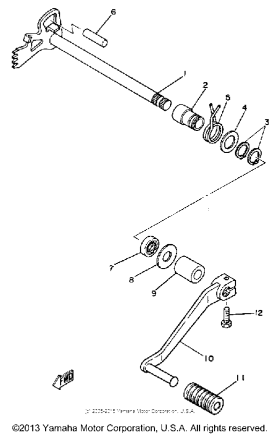 Shift shaft-pedal