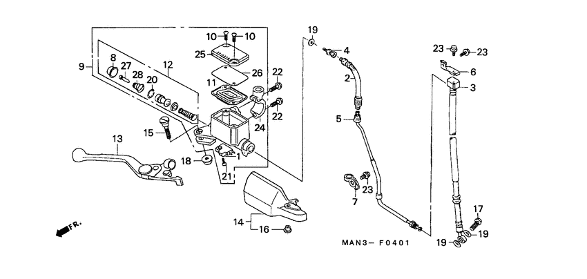 Fr. brake master cylinder