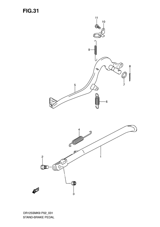 Stand-brake pedal