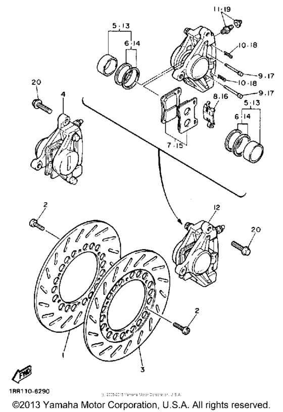 XV1100B Передний суппорт