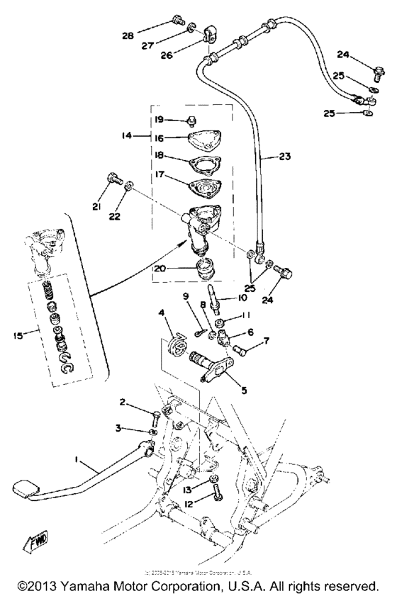 Brake pedal - master cylinder