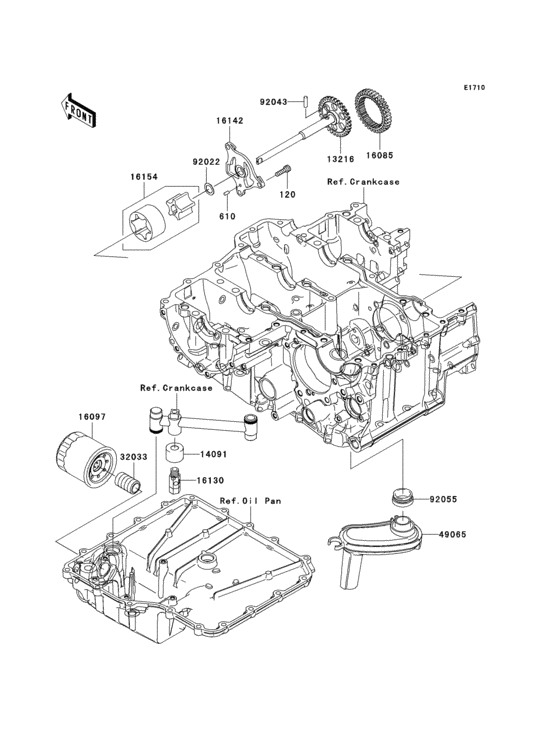 ZX1400 Масляный насос и фильтр
