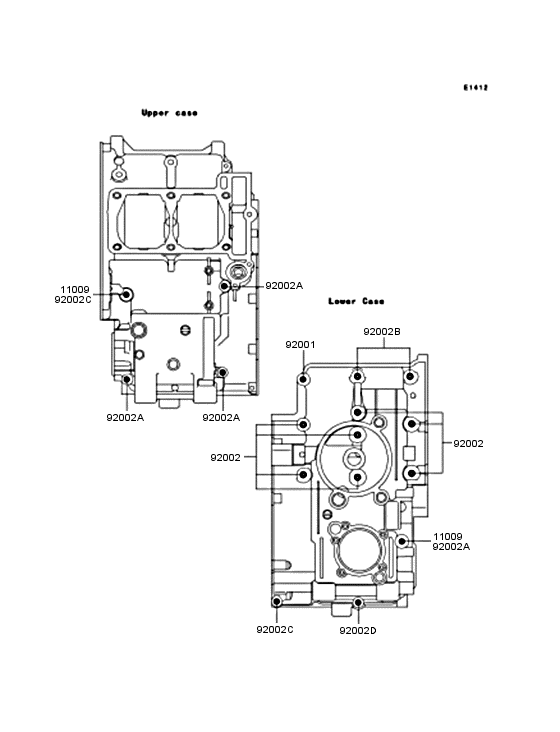 KLE250 Болты крепления картера