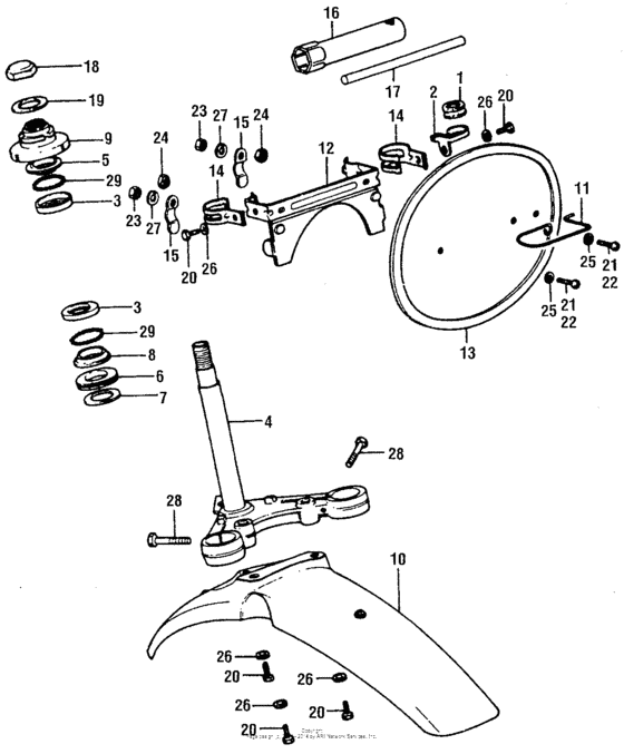 Steering stem + front fender