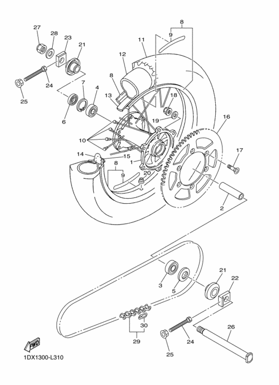 Rear wheel complete assy