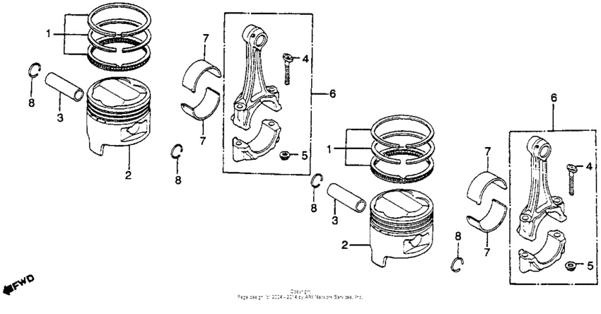 Piston + connecting rod