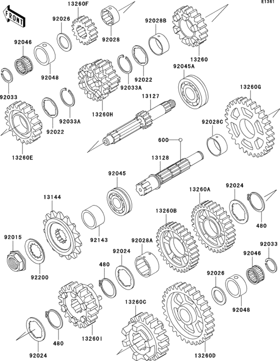 Transmission(zx600-e1/e2/e3)