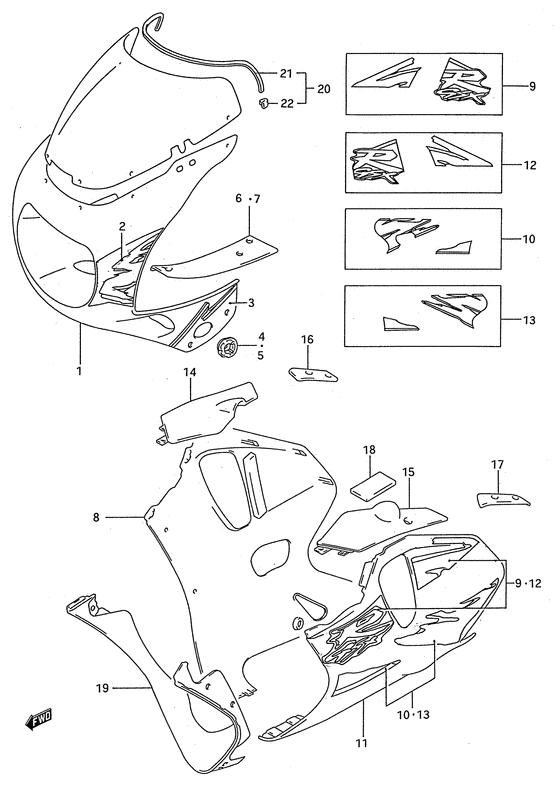 Cowling body parts