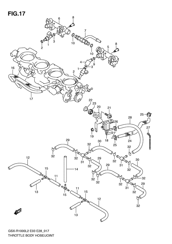 Throttle body hose/joint