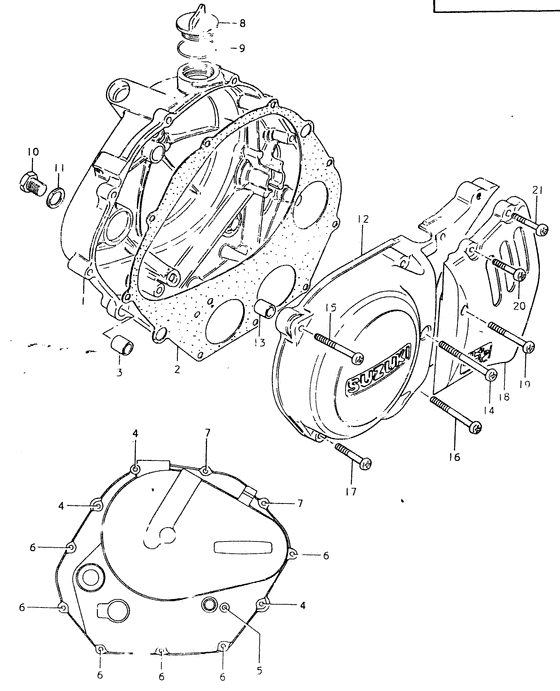 Crankcase cover ass`y  (v