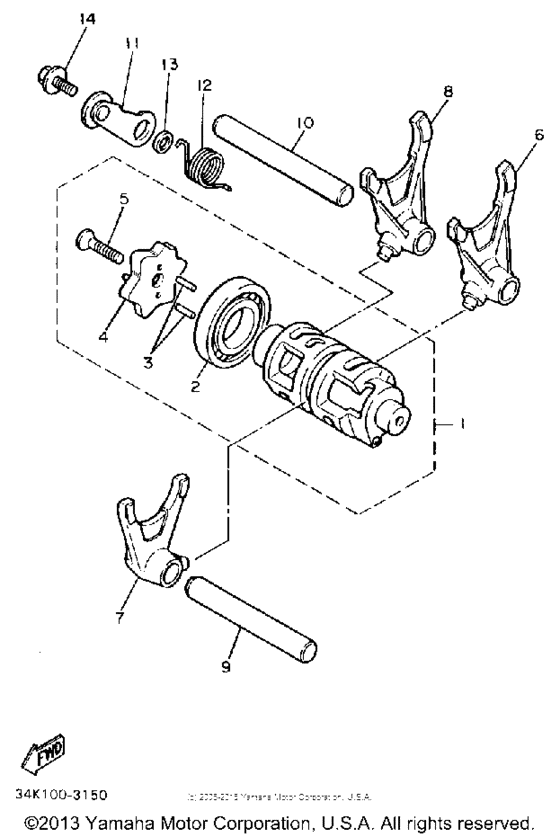 XT600S Shift cam - fork