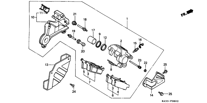 CR125R Задний тормоз