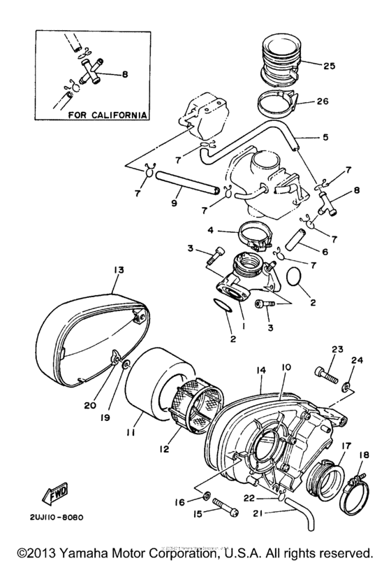 XV250 Впускная система