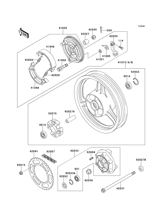 Rear wheel/chain/coupling