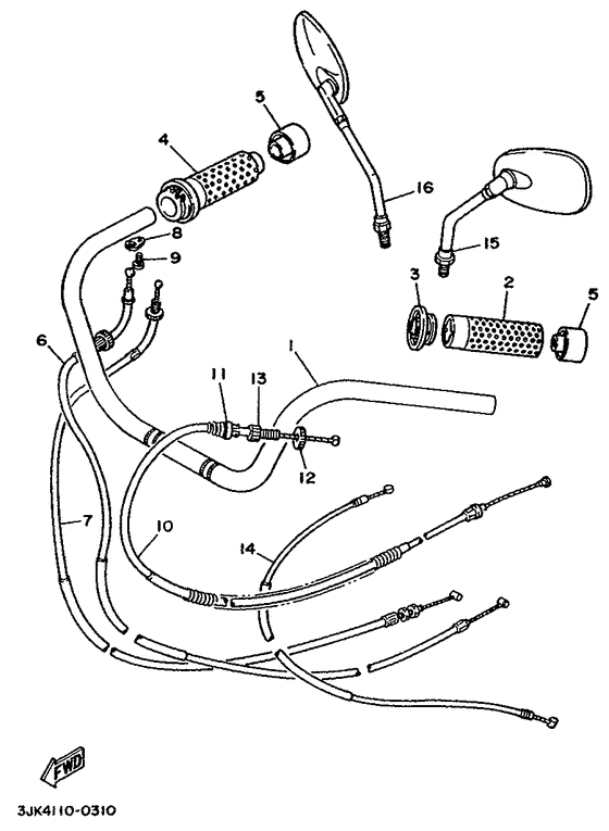Steering handle. cable