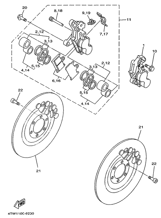 Front brake. caliper