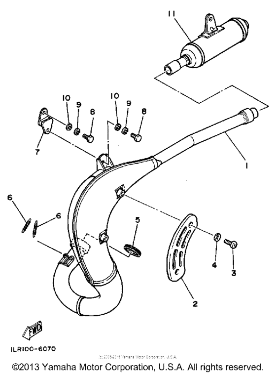 YZ80S (Motocross) Выхлопная система