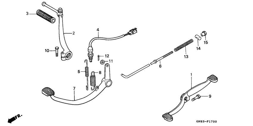 Pedal/kick starter arm