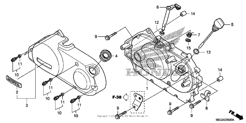 VT750C Крышка картера правая