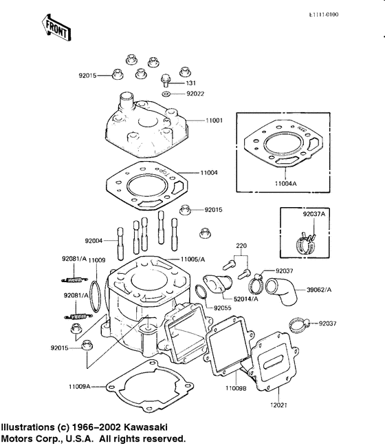Cylinder head/cylinder/reed valve