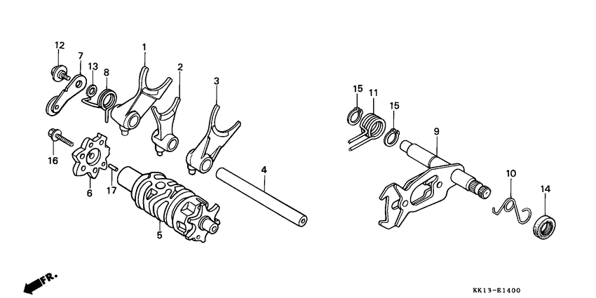 Shift drum/shift fork