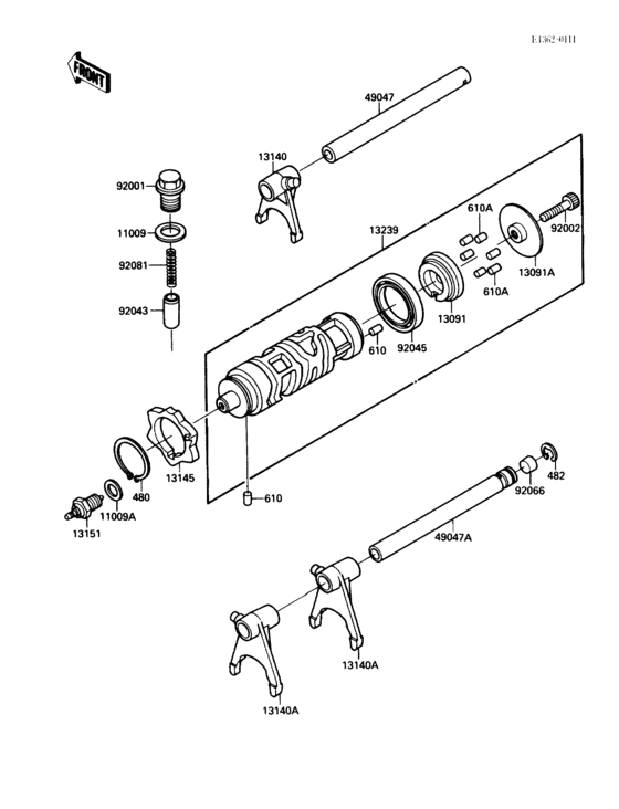 EL250 Валы и вилки переключения передач