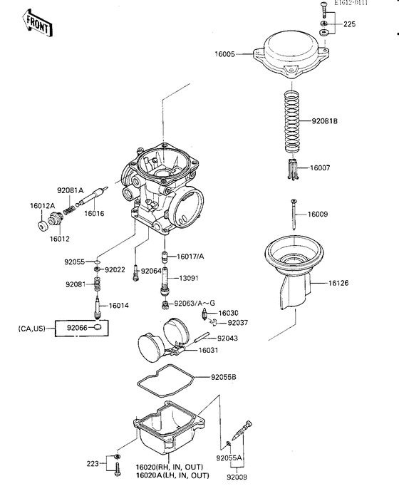 ZG1000 Детали карбюратора