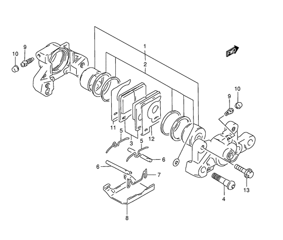 GSF1200S (ABS) Задний суппорт