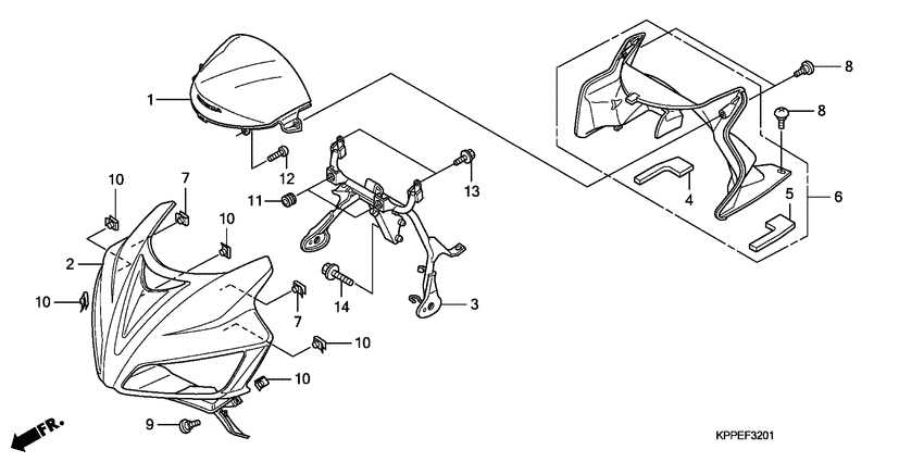 CBR125RW Upper cowling assy