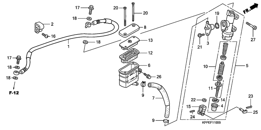 Rr. brake master cylinder