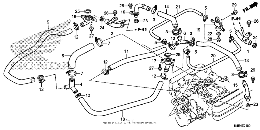 GL1800C Патрубки охлаждения