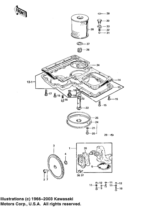 Oil pump/oil filter/oil pan