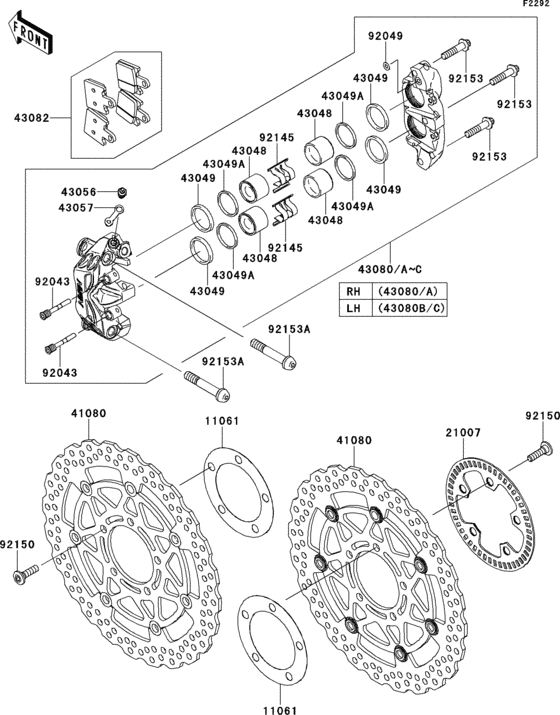 ZX1400 Передний тормоз