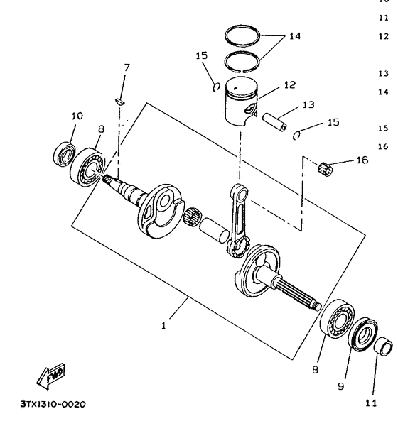 CW50 Коленчатый вал и поршни