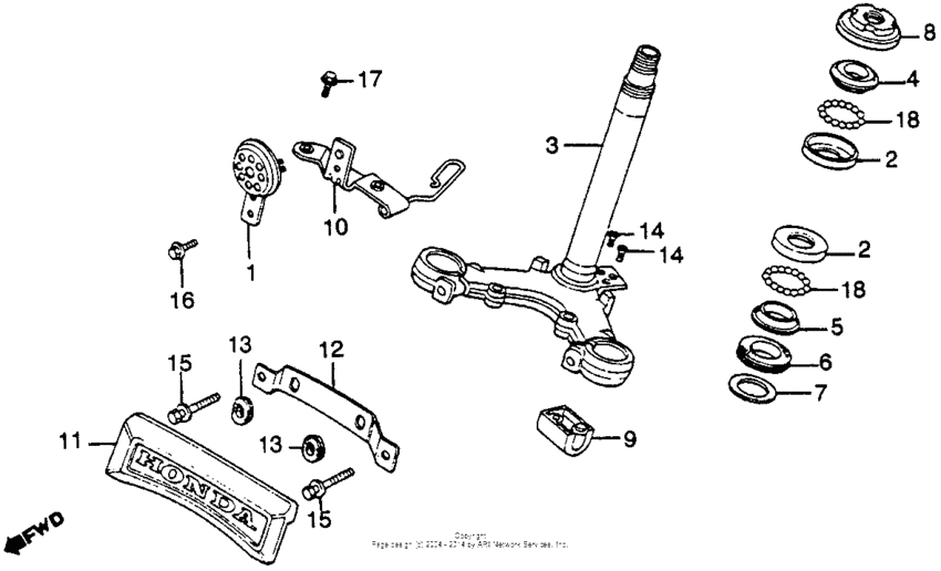 Steering stem + horn
