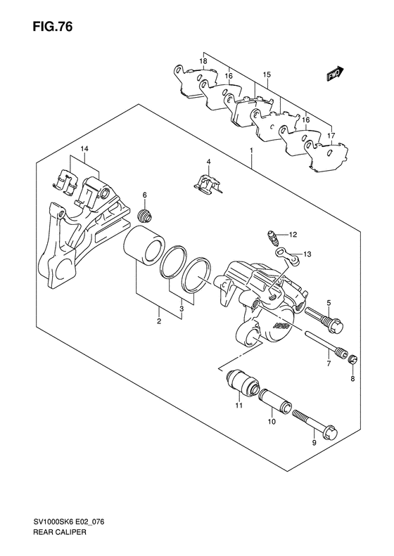 SV1000 Задний суппорт