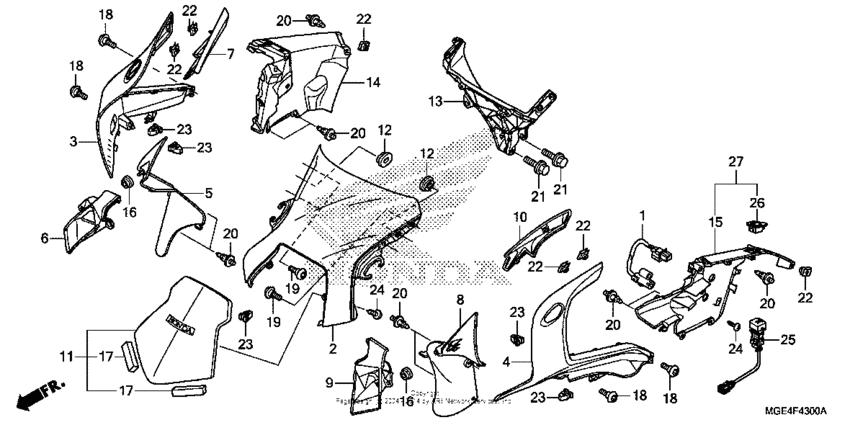 VFR1200F Верхний обтекатель