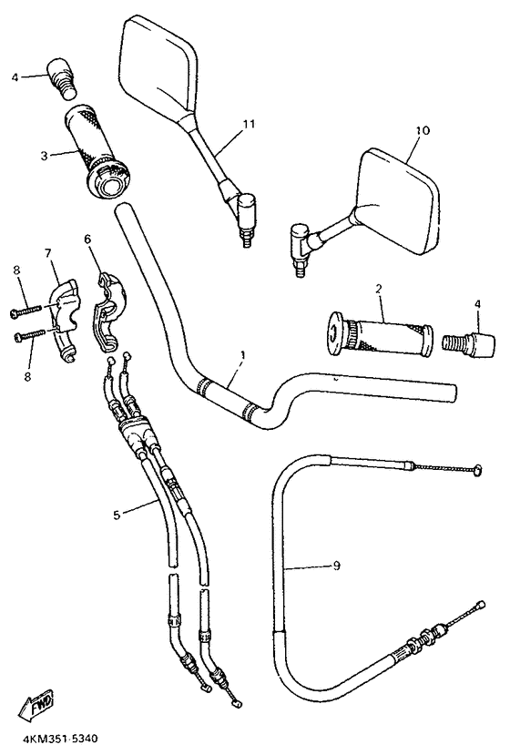 Steering handle. cable