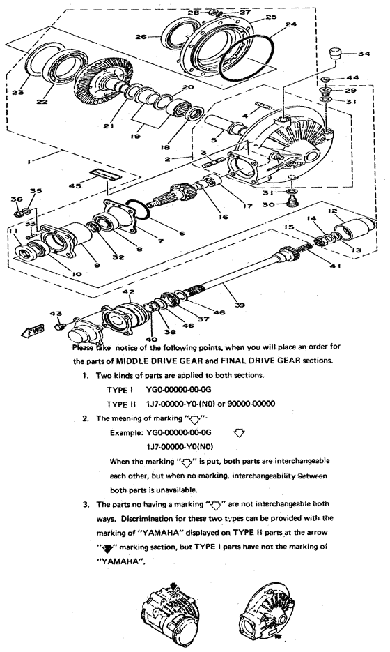 Final drive gear drive shaft