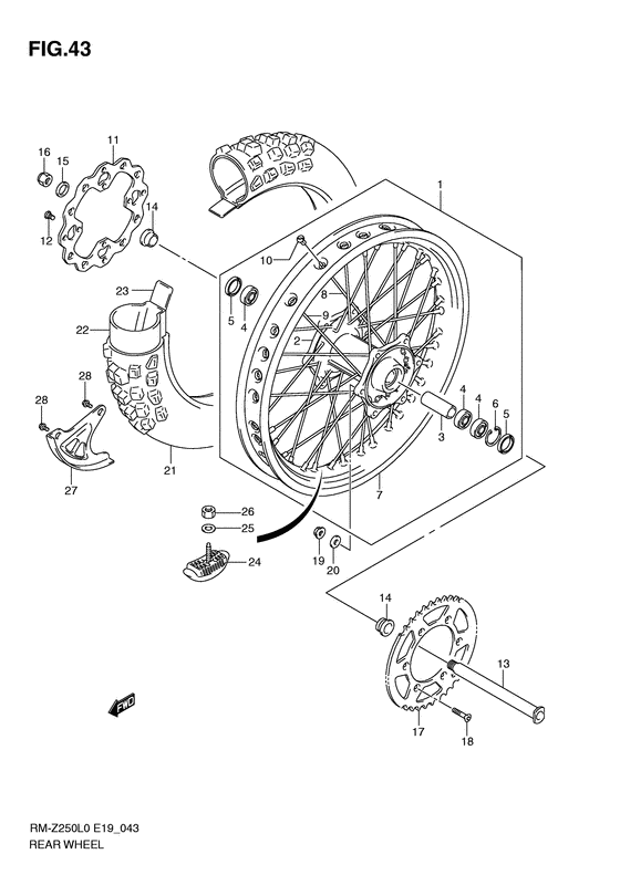 Rear wheel complete assy