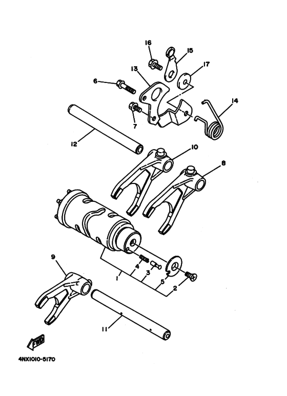 TDM850 Shift cam & fork