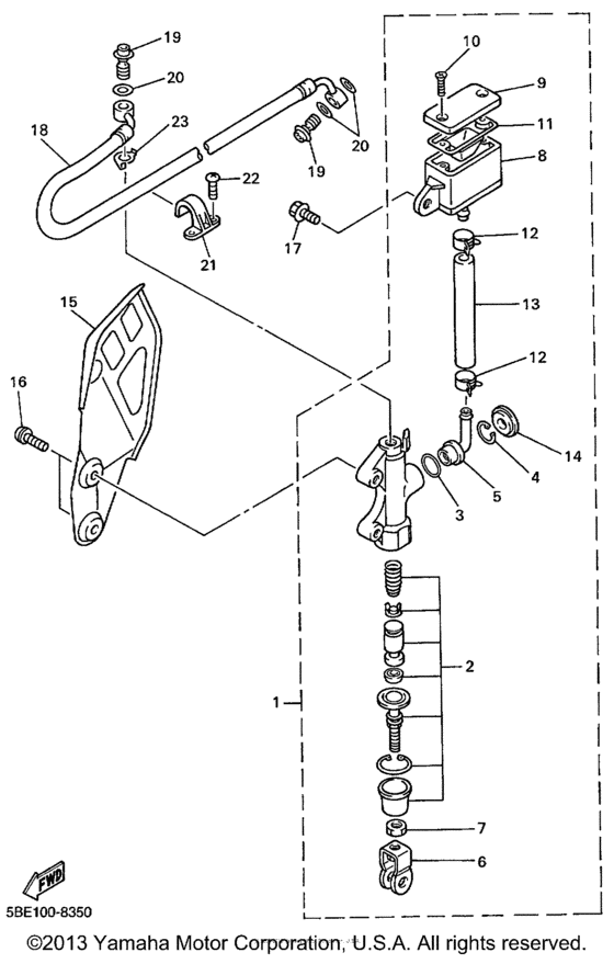 YZ400FL Задний торм цилиндр