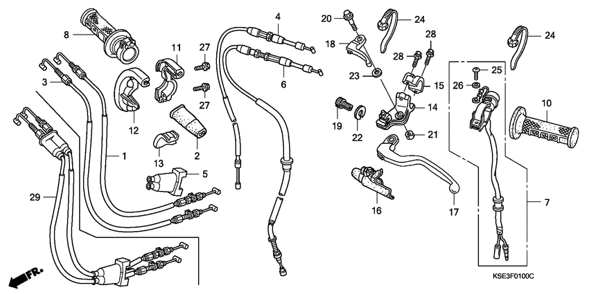 Handle lever/switch/cable