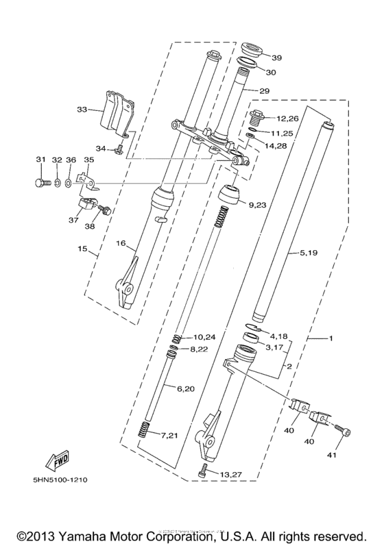 TTR90ER Передняя вилка