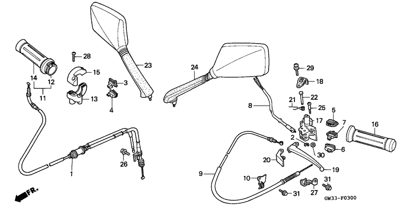 Handle lever/switch/cable