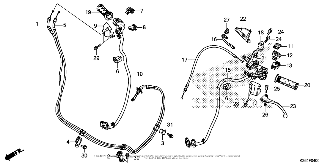 Handle Lever + Switch + Cable