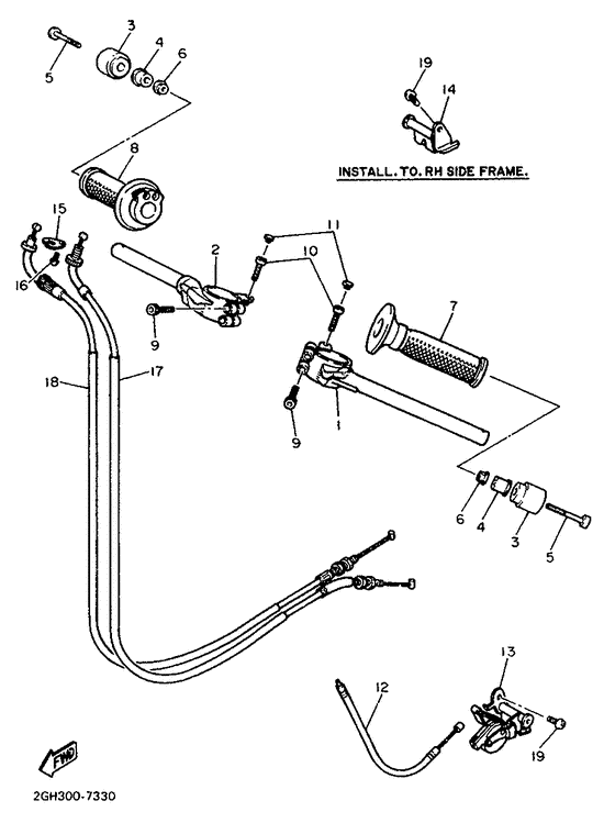 Steering handle. cable