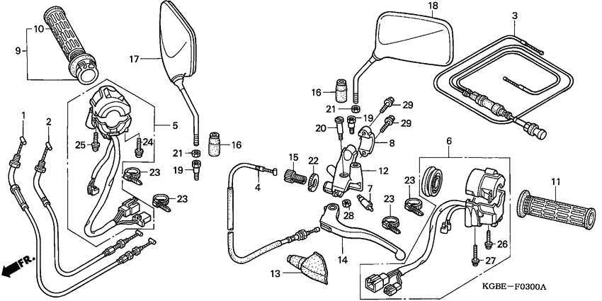 Handle lever/switch/cable