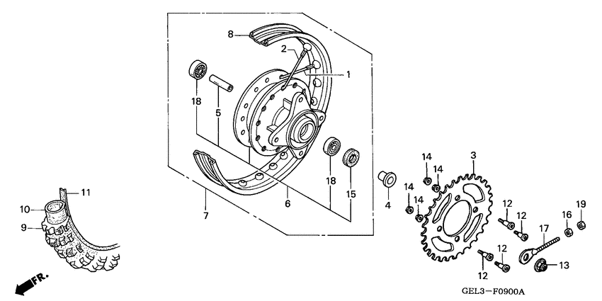 Rear wheel complete assy