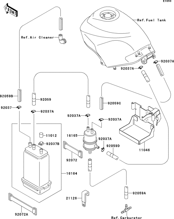 EX250 Испарительная система топлива